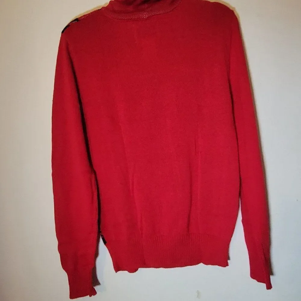 Hybrid Apparel Mens Red Holiday Ugly Christmas Turtleneck Pullover Sweater Small